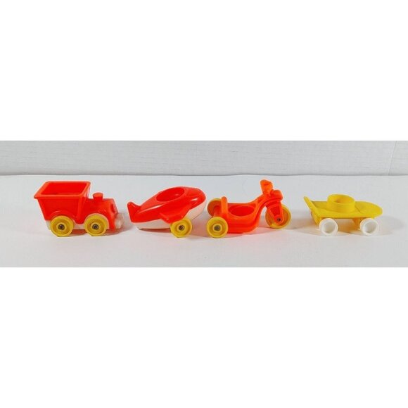 Vintage Fisher Price Little People Little Riders Lot of 7 Plane train skateboard - Picture 5 of 6